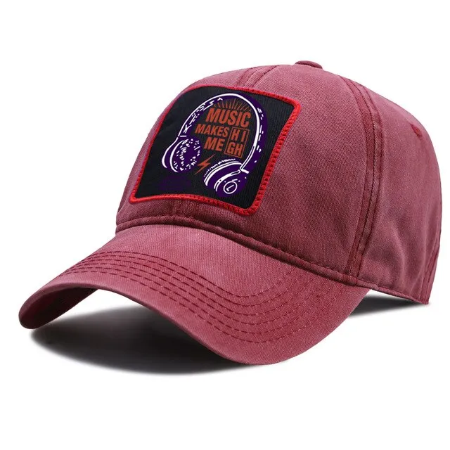 'Music Makes Me High' Baseball Caps Snapback Cotton Hat SJA