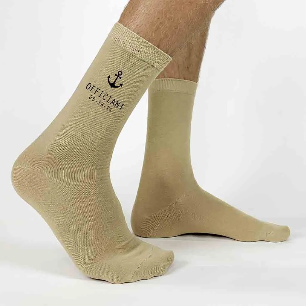 Nautical Theme Personalized Wedding Party Socks