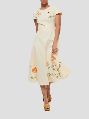 Necaise Floral Dress in Light Yellow