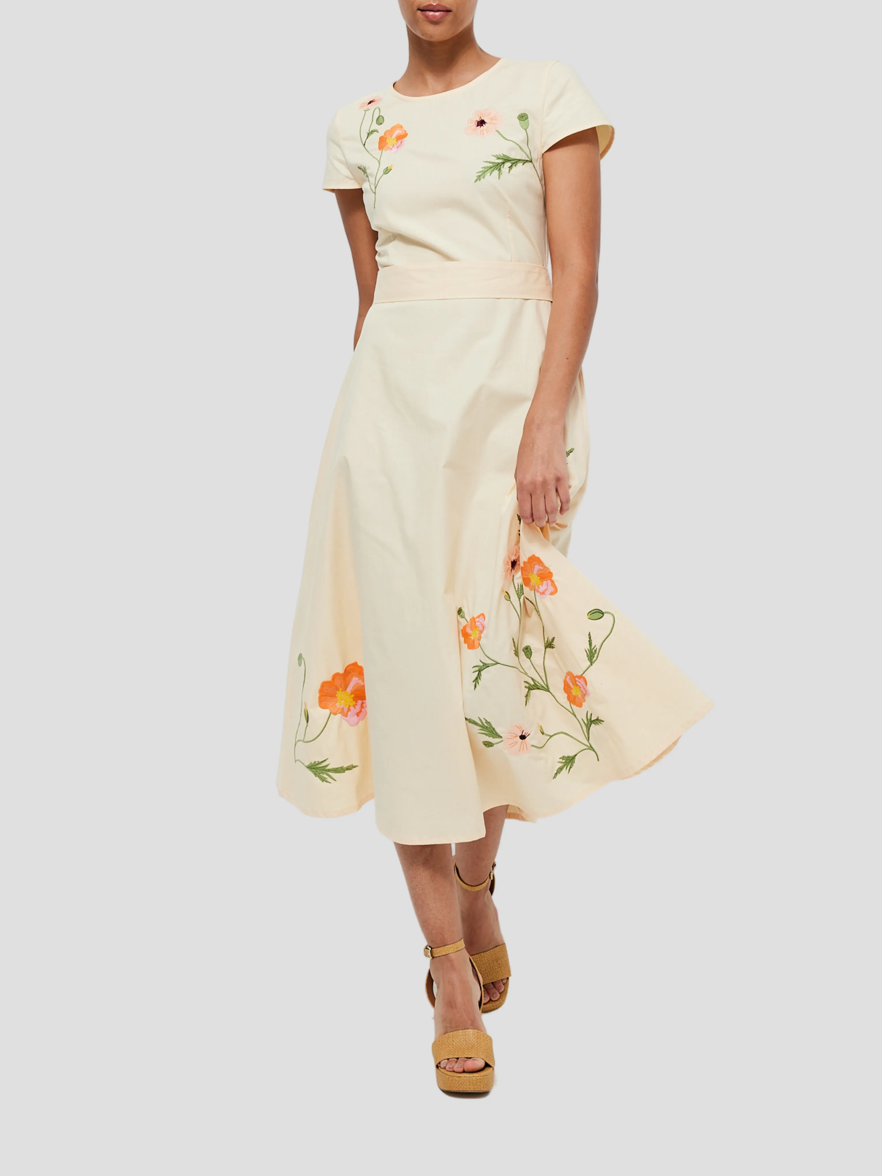 Necaise Floral Dress in Light Yellow