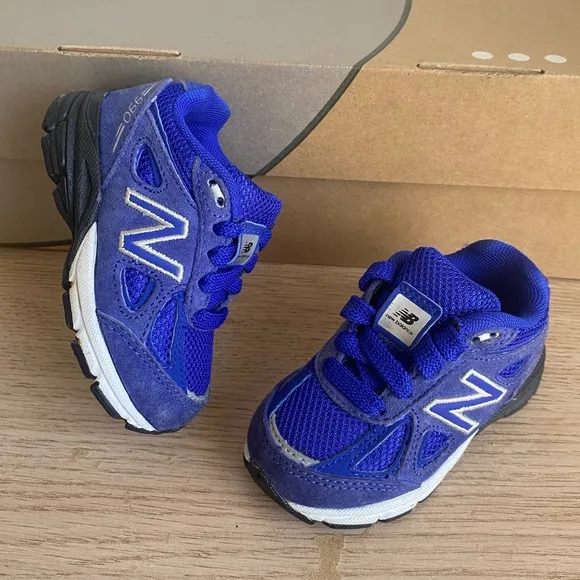 New Balance 990 Blue/White Toddler Sneakers- SZ 4 C