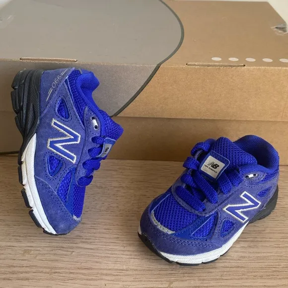 New Balance 990 Blue/White Toddler Sneakers- SZ 4 C
