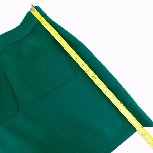 NEW JCrew 100% Wool Patch pocket Mini Skirt Old Money Quiet Luxury Emerald Green