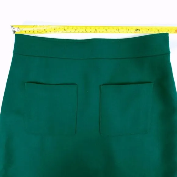 NEW JCrew 100% Wool Patch pocket Mini Skirt Old Money Quiet Luxury Emerald Green