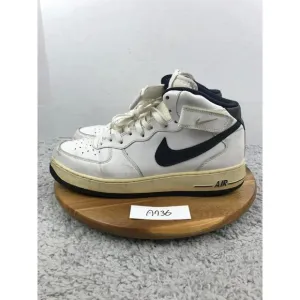 Nike Air Force 1 Mid White Dark Obsidian Athletic Sneakers Mens 11 315123-107