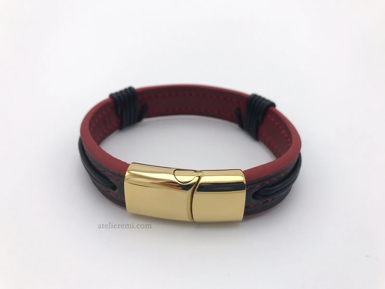 No. B01C-S | Single Personalized Bracelet (Cowhide Lined Interior)