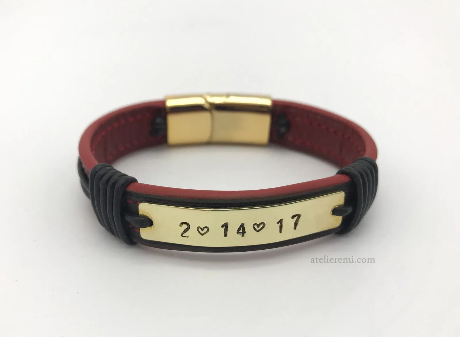 No. B01C-S | Single Personalized Bracelet (Cowhide Lined Interior)