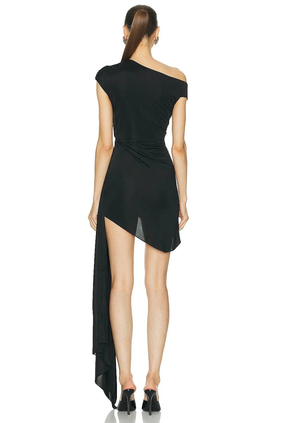 One Shoulder Draped Bodycon Luxury Diamond Flower Runway Dress