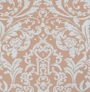 Opulent Embossed Floral Orange 48657 Wallpaper
