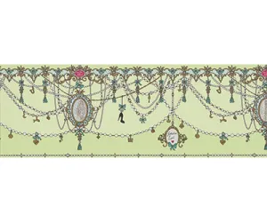 Ornamental Charms Swags Green 0097-07 Wallpaper Border