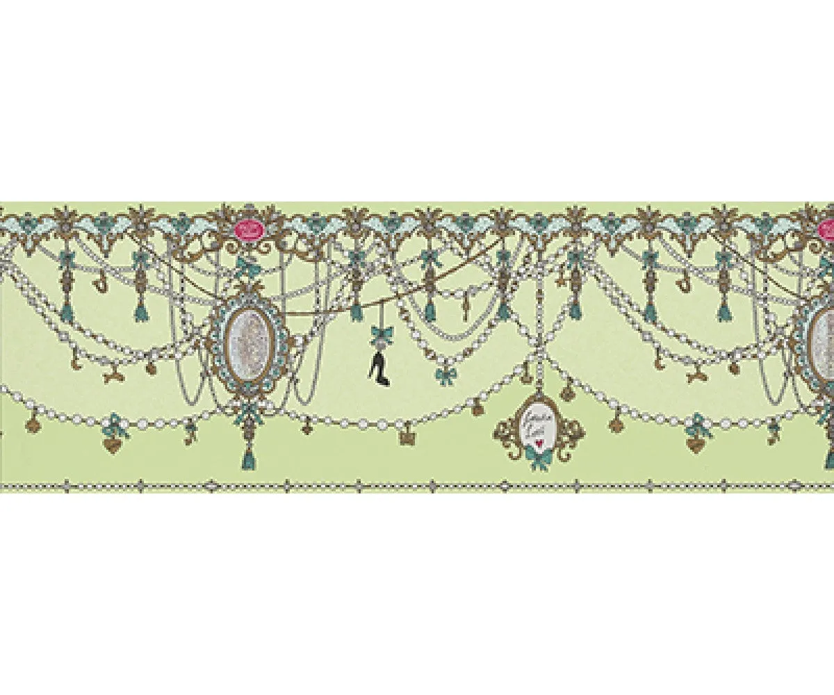 Ornamental Charms Swags Green 0097-07 Wallpaper Border