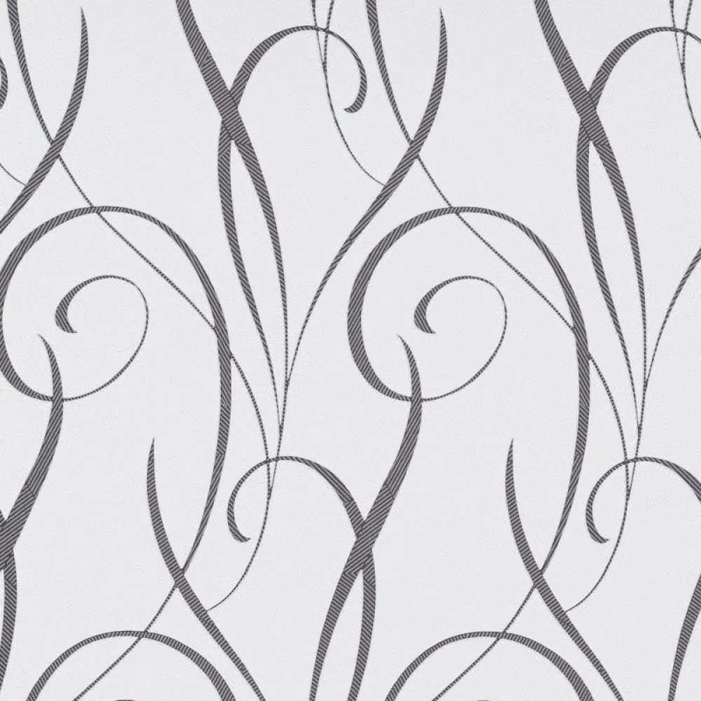 Ornamental Motifs Black Silver 5745-15 Wallpaper