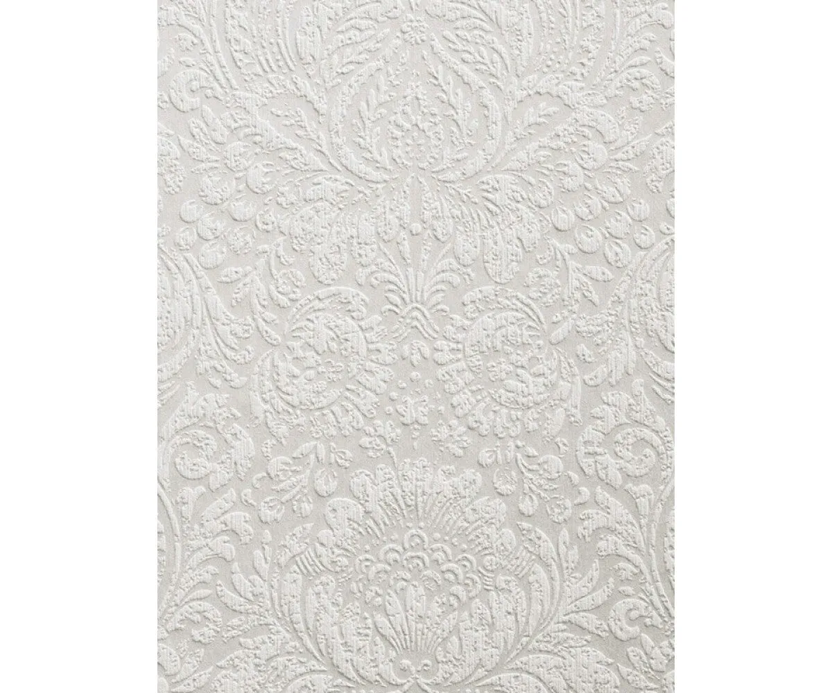 Ornated Embossed Floral Prints White 266811 Wallpaper