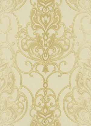 Ornated Floral Damask Beige Brown 5795-02 Wallpaper