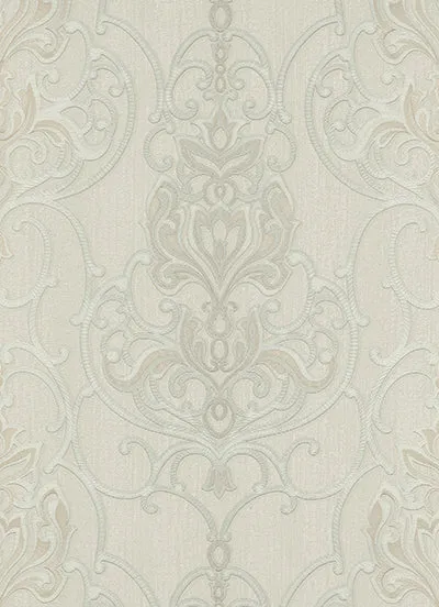 Ornated Floral Damask Grey 5795-37 Wallpaper