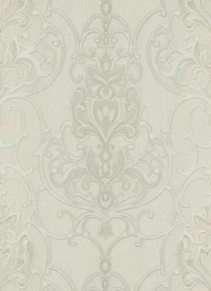Ornated Floral Damask Grey 5795-37 Wallpaper