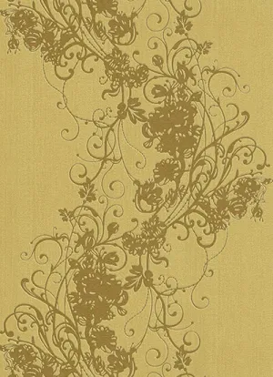 Ornated Floral Scroll Yellow Gold 5794-30 Wallpaper
