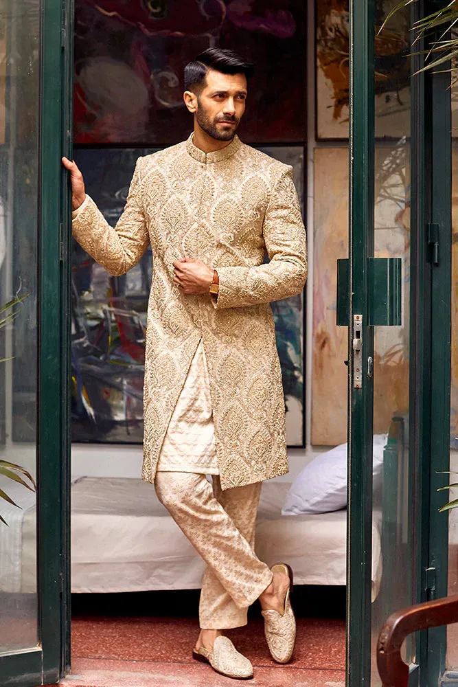 Pakistani Bridal Barat Walima Dress with Groom Sherwani Package 6