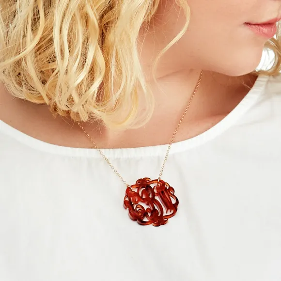 Paris Script Monogram Necklace (WS)