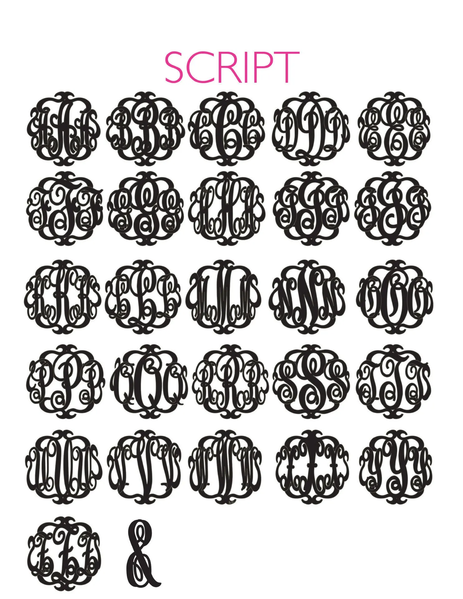 Paris Script Monogram Necklace (WS)