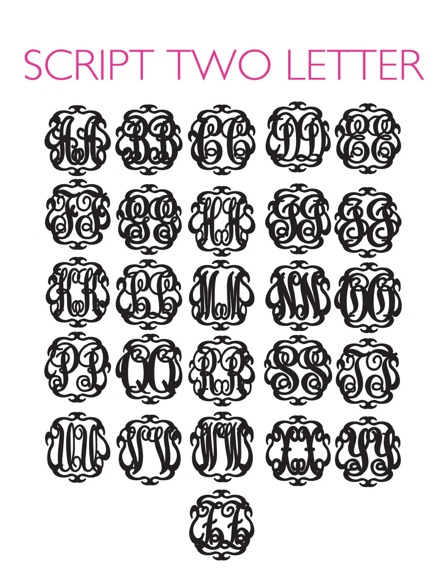 Paris Script Monogram Necklace (WS)