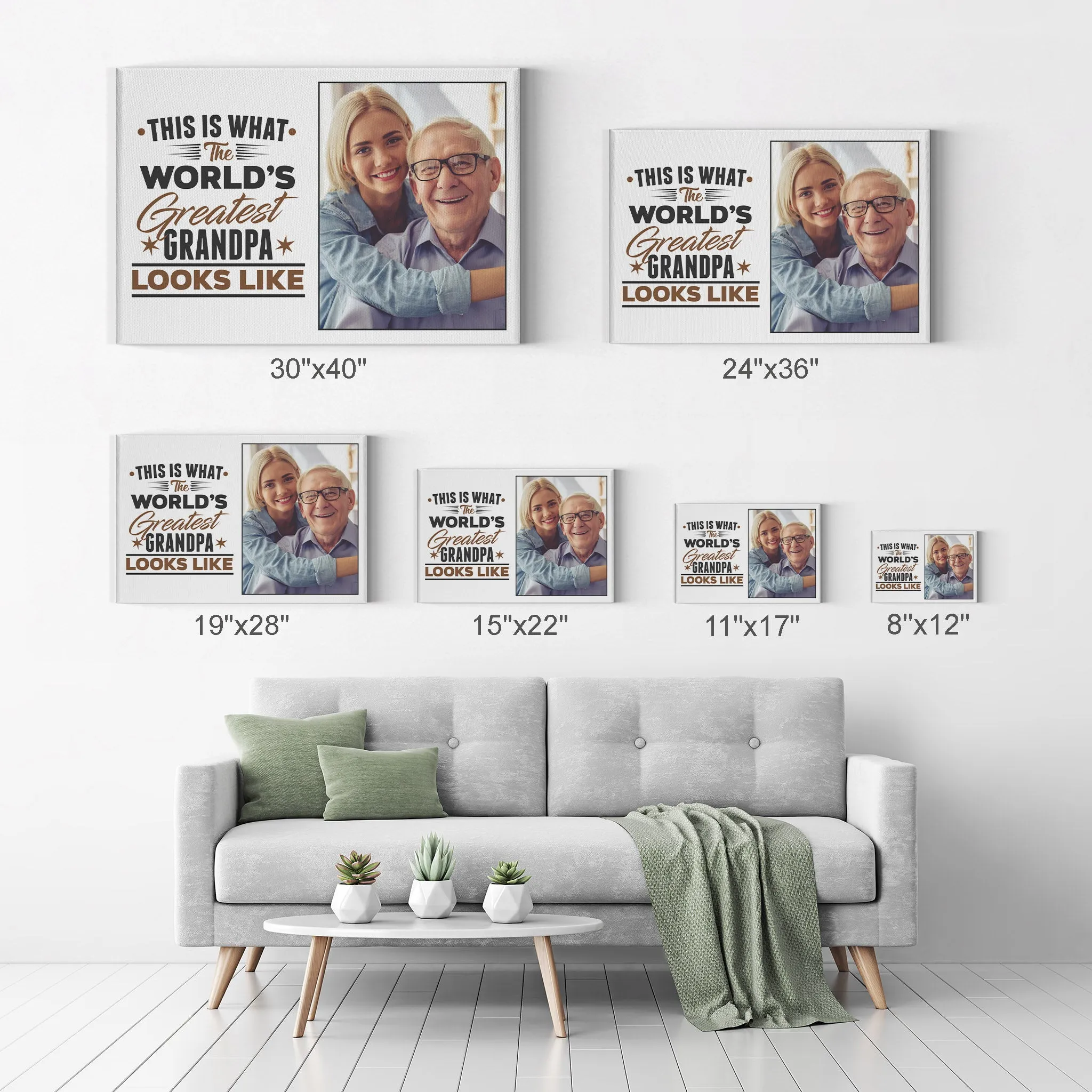 Personalized Father Gift Wall Art Custom Photo This is What the World's Greatest Grandpa Looks Like