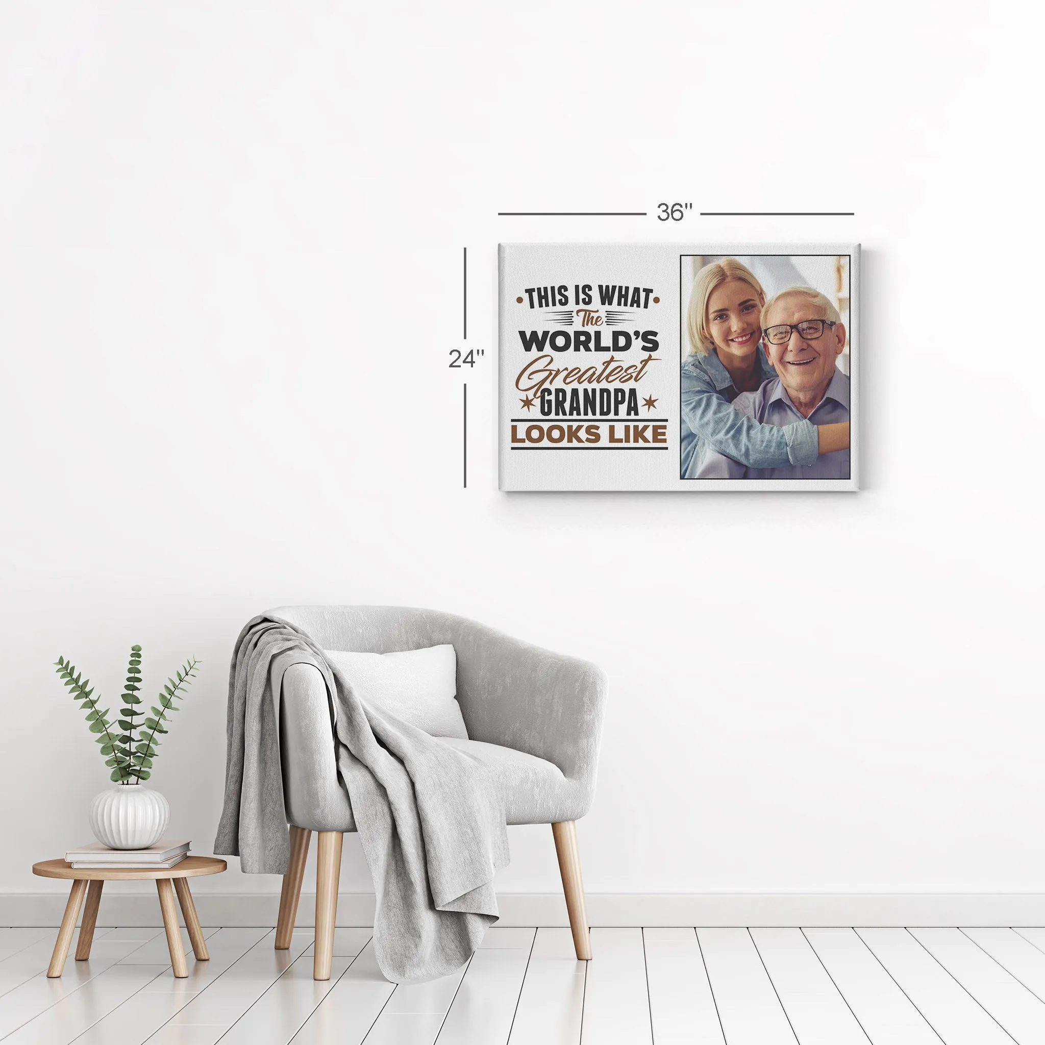 Personalized Father Gift Wall Art Custom Photo This is What the World's Greatest Grandpa Looks Like