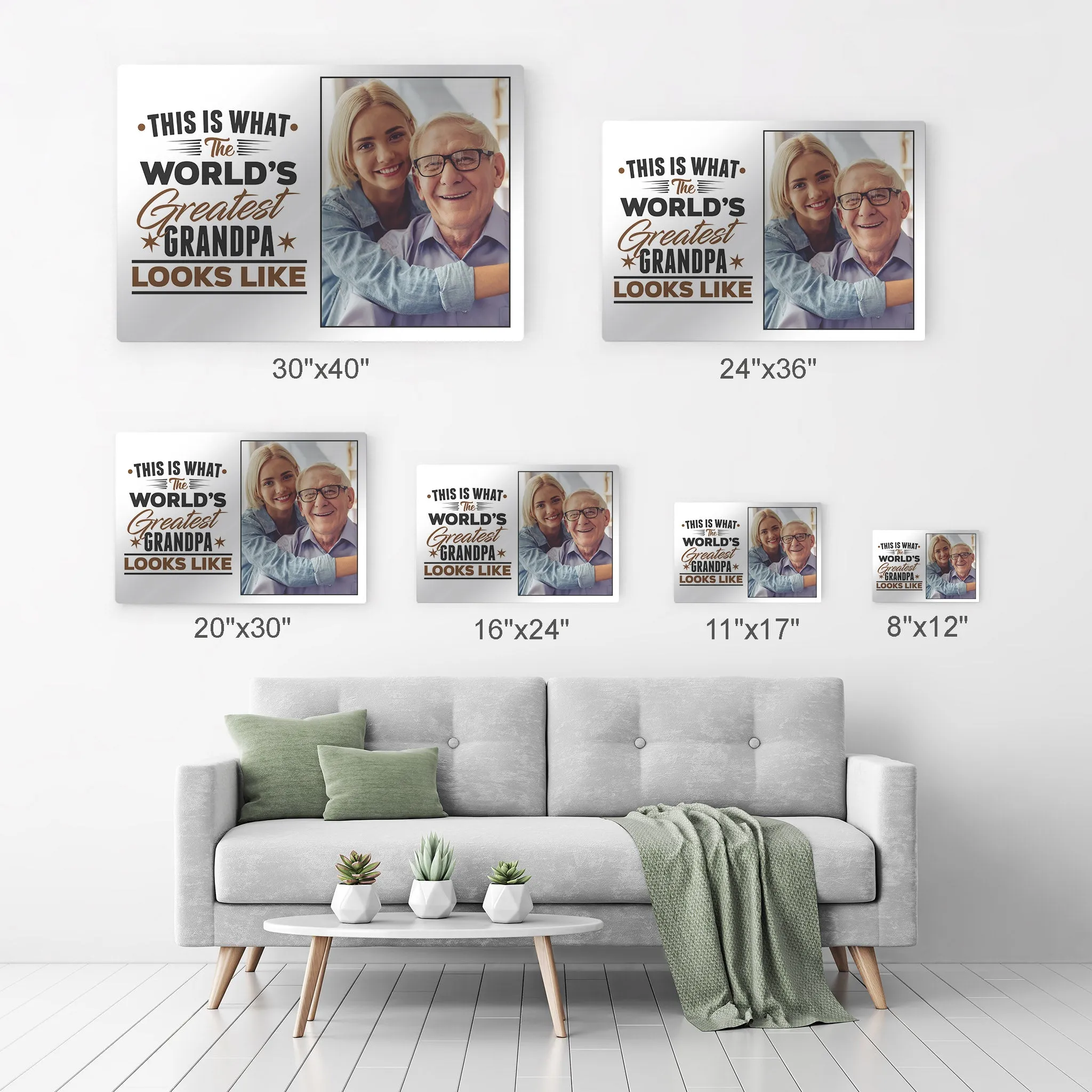Personalized Father Gift Wall Art Custom Photo This is What the World's Greatest Grandpa Looks Like