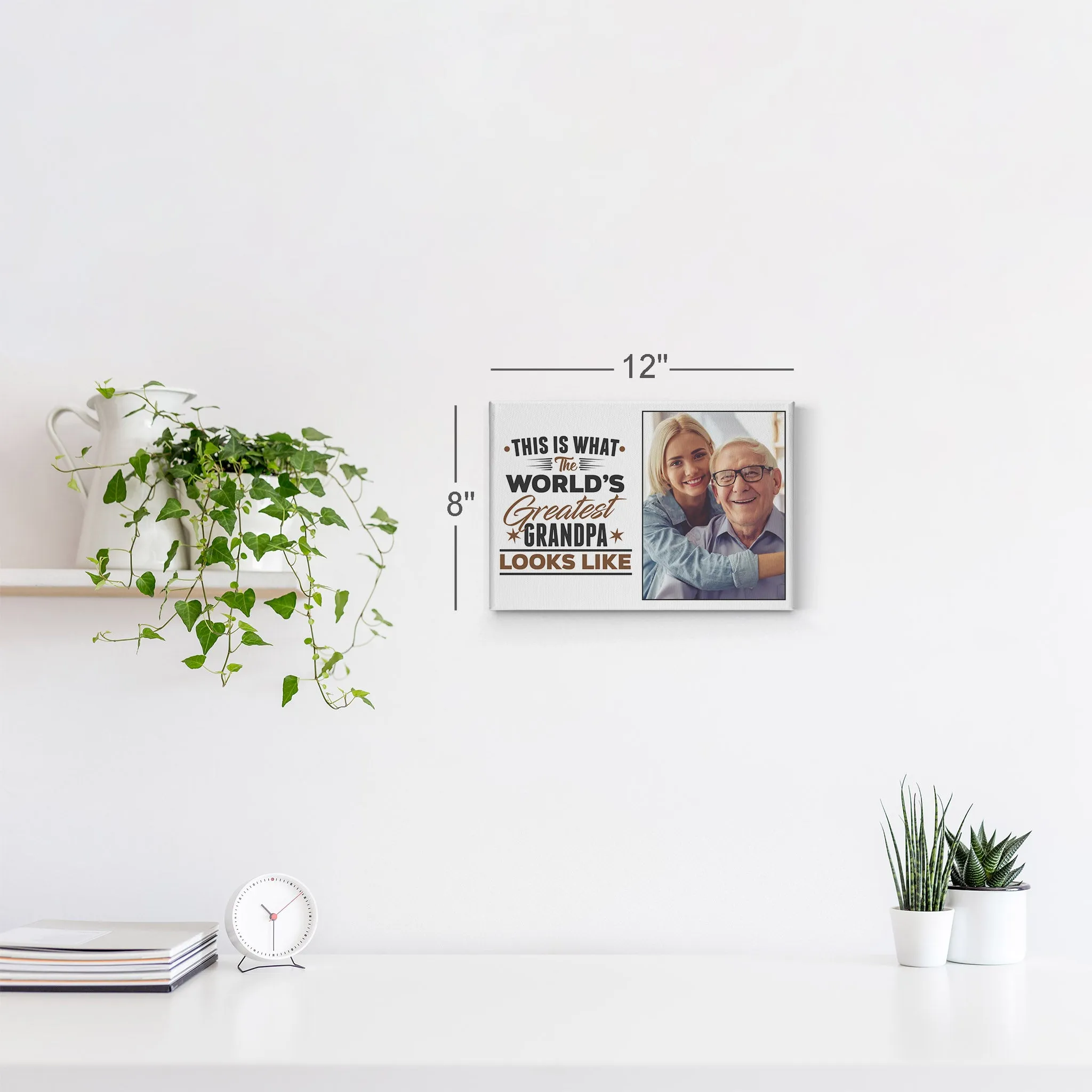 Personalized Father Gift Wall Art Custom Photo This is What the World's Greatest Grandpa Looks Like