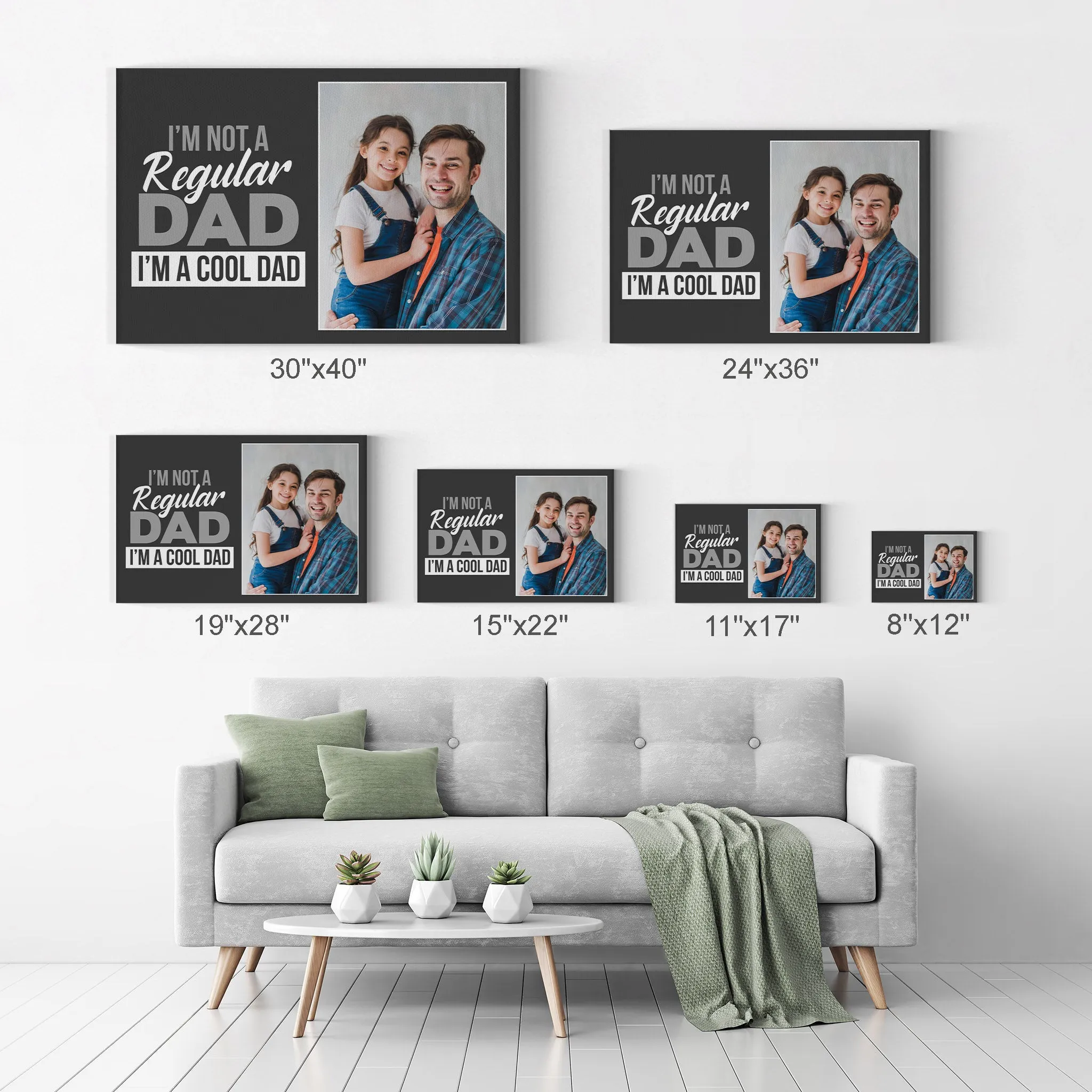 Personalized Father`s Day  Gift Wall Art Custom Photo  I'm not a Regular Dad I'm a Cool Dad