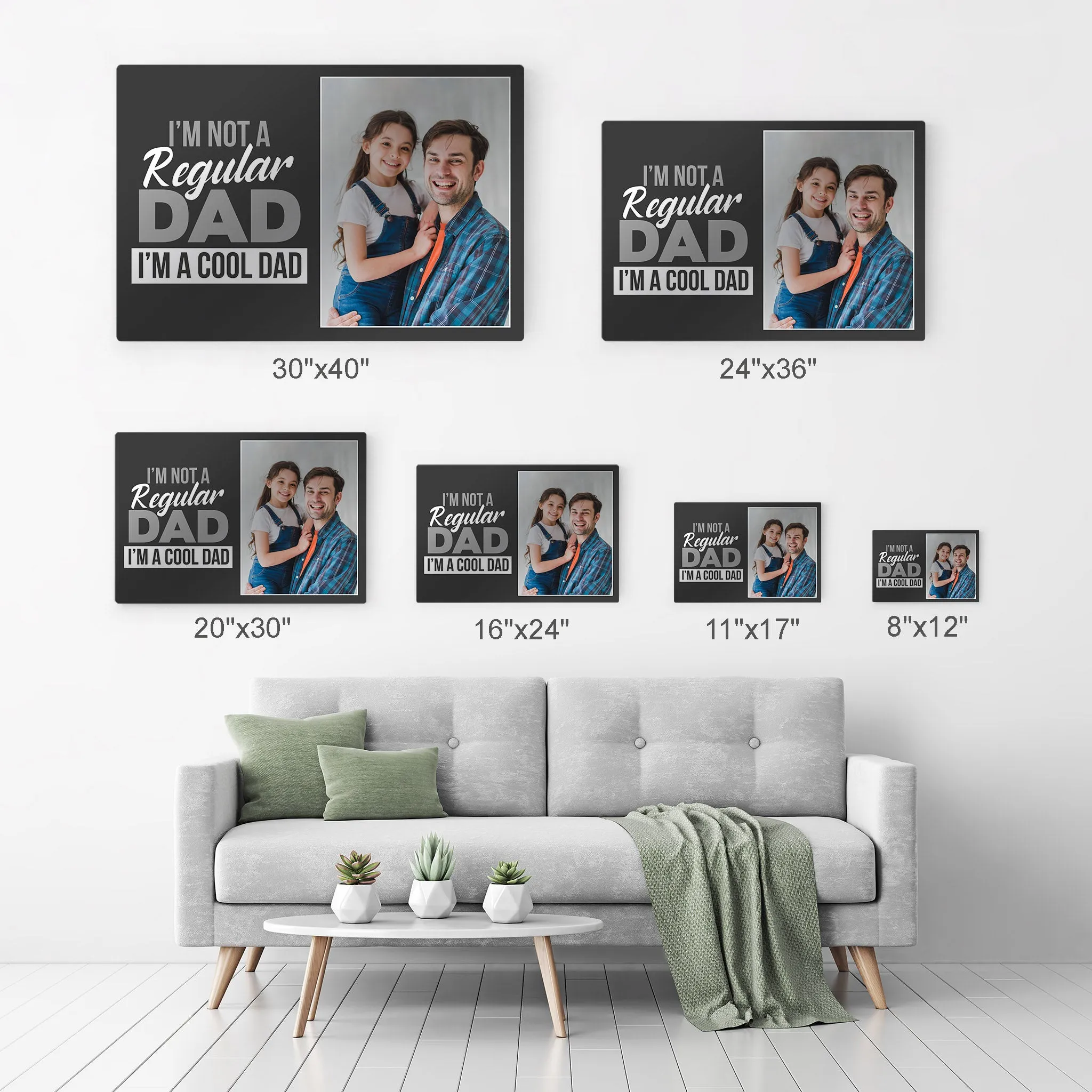 Personalized Father`s Day  Gift Wall Art Custom Photo  I'm not a Regular Dad I'm a Cool Dad