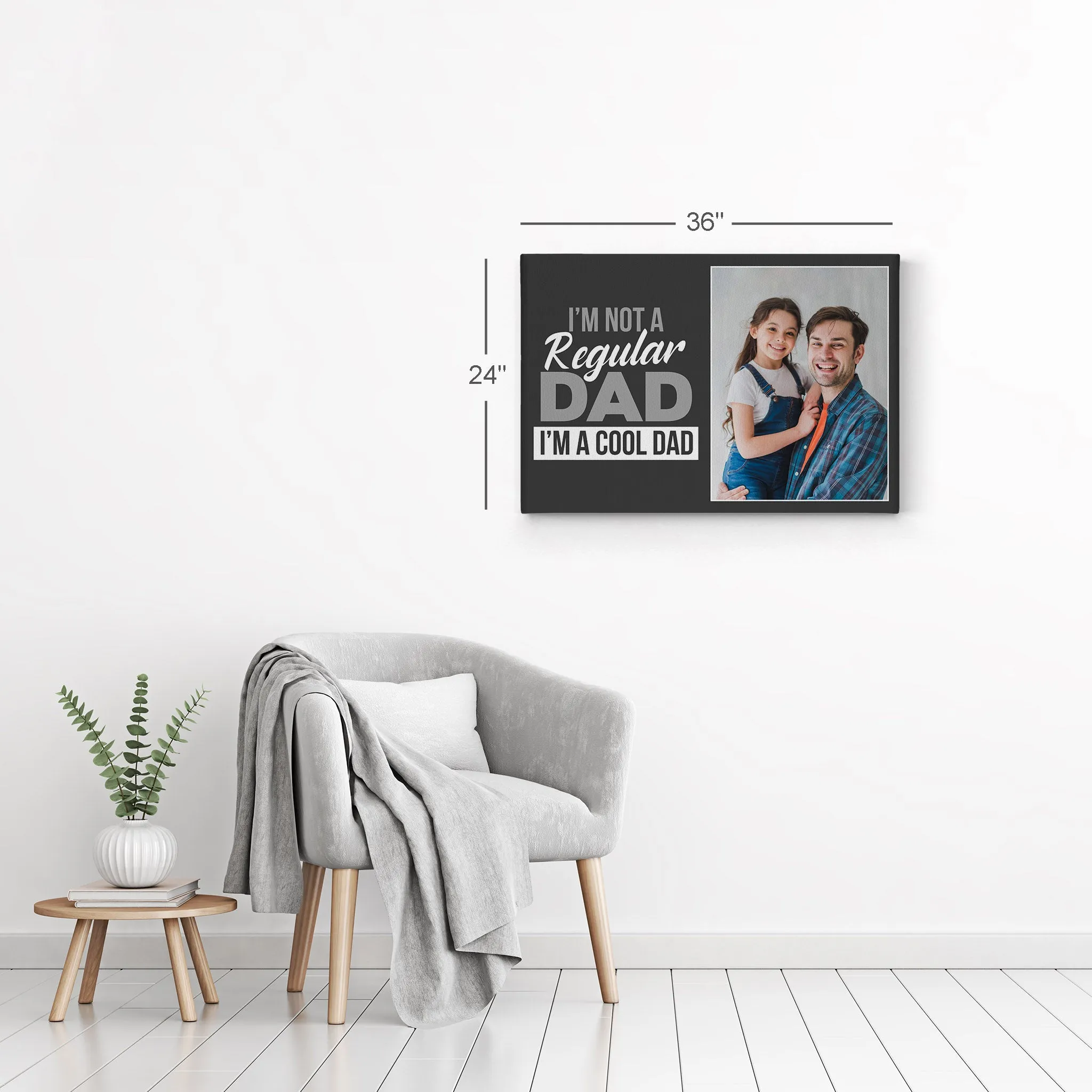 Personalized Father`s Day  Gift Wall Art Custom Photo  I'm not a Regular Dad I'm a Cool Dad