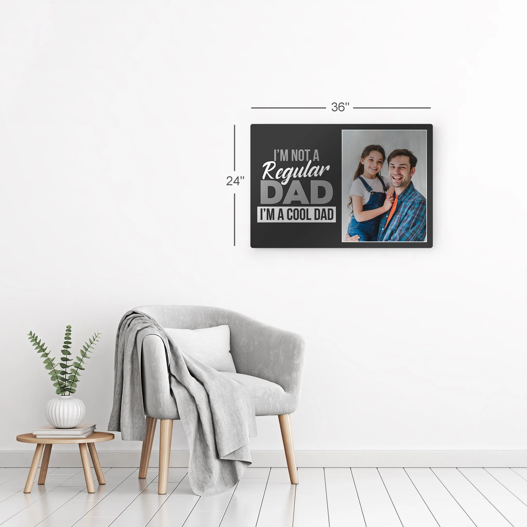 Personalized Father`s Day  Gift Wall Art Custom Photo  I'm not a Regular Dad I'm a Cool Dad