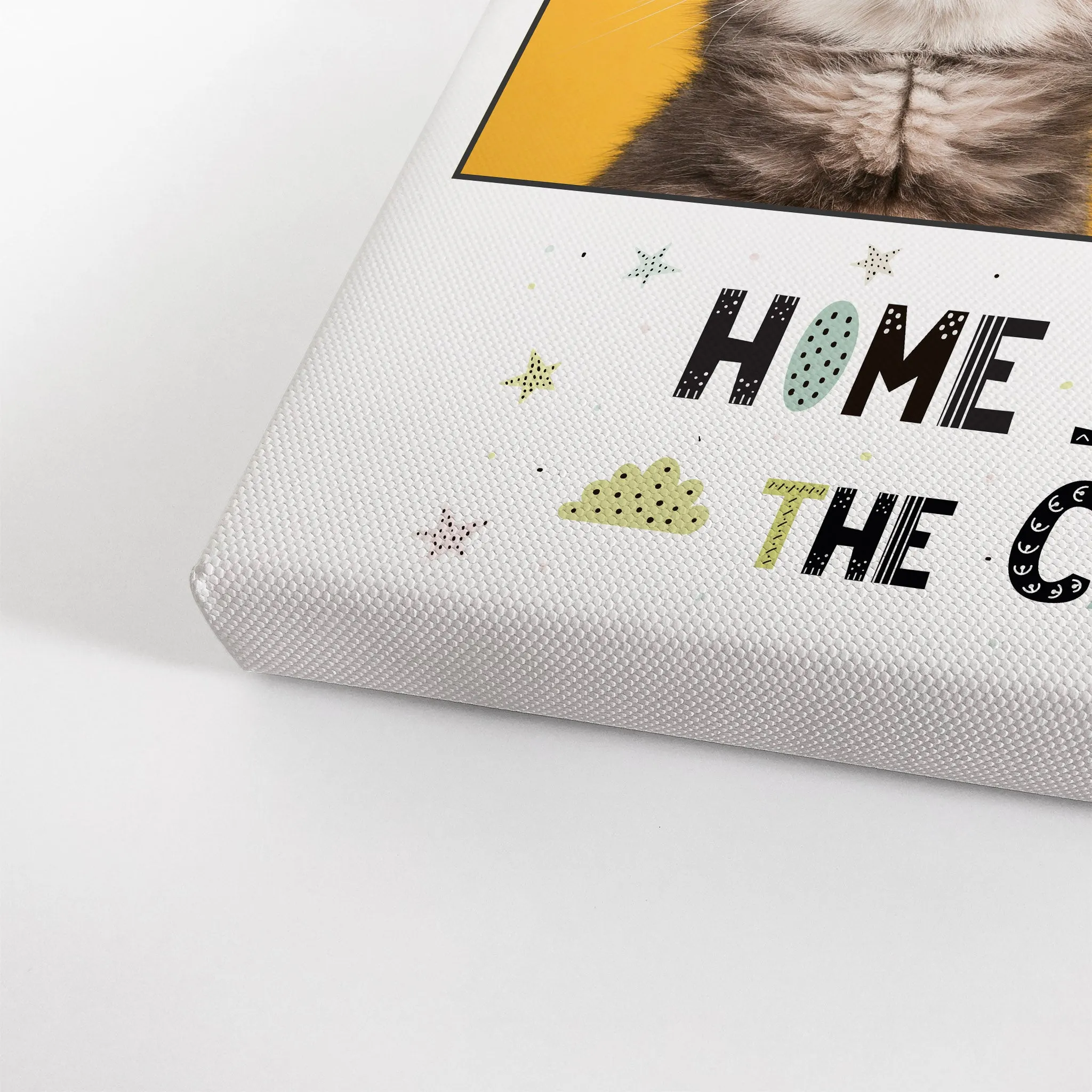 Personalized Gift Wall Art Custom Photo Collage Pet - Home is Where the Cat is
