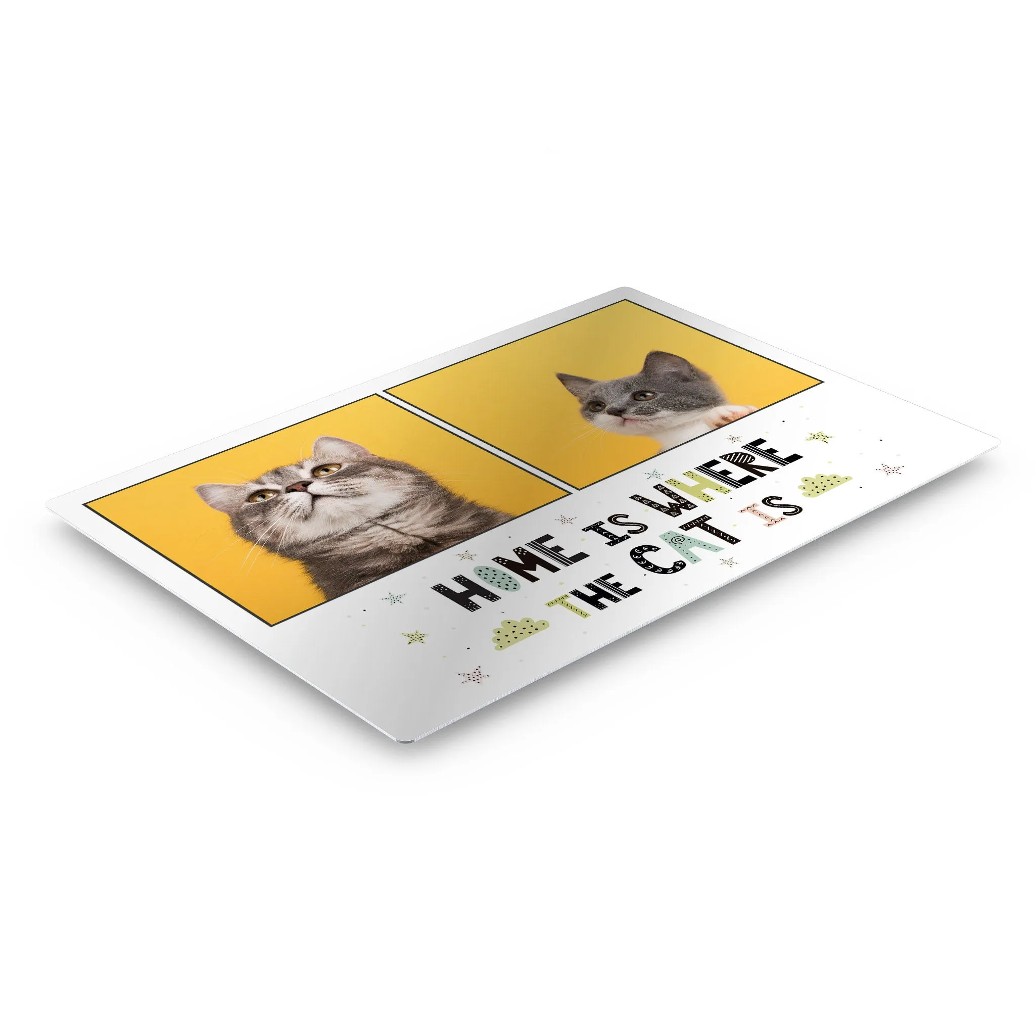 Personalized Gift Wall Art Custom Photo Collage Pet - Home is Where the Cat is