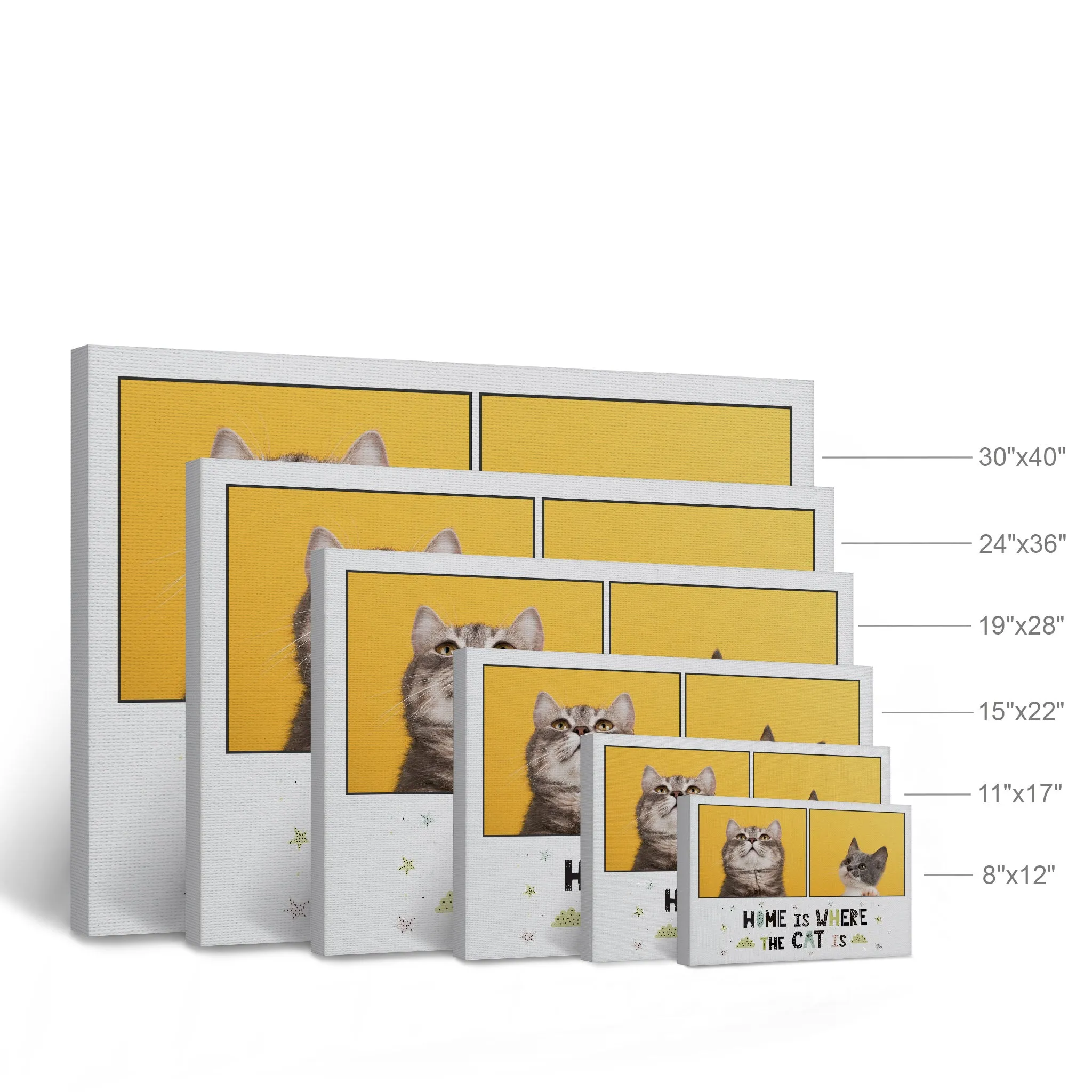Personalized Gift Wall Art Custom Photo Collage Pet - Home is Where the Cat is