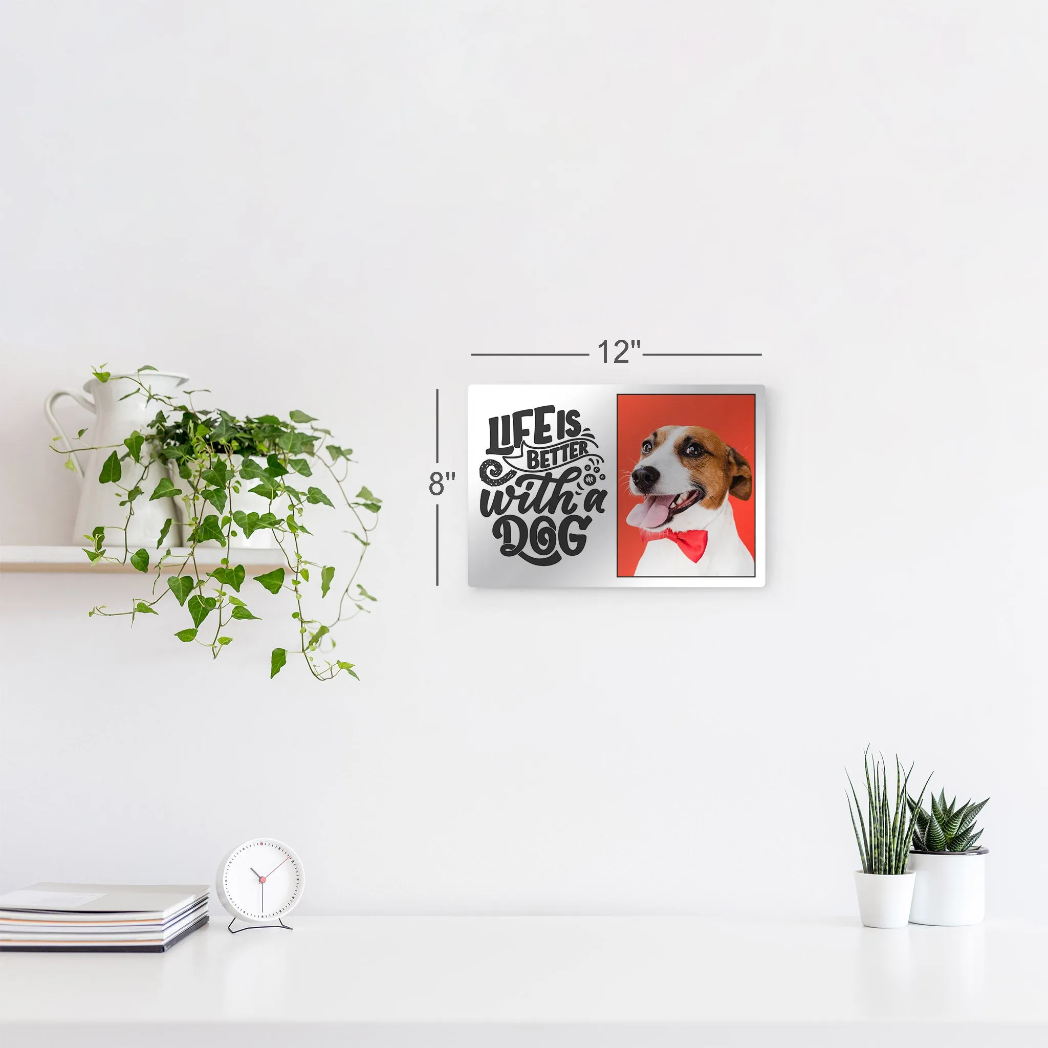 Personalized Gift Wall Art Custom Photo Pet - Life is Better with a Dog
