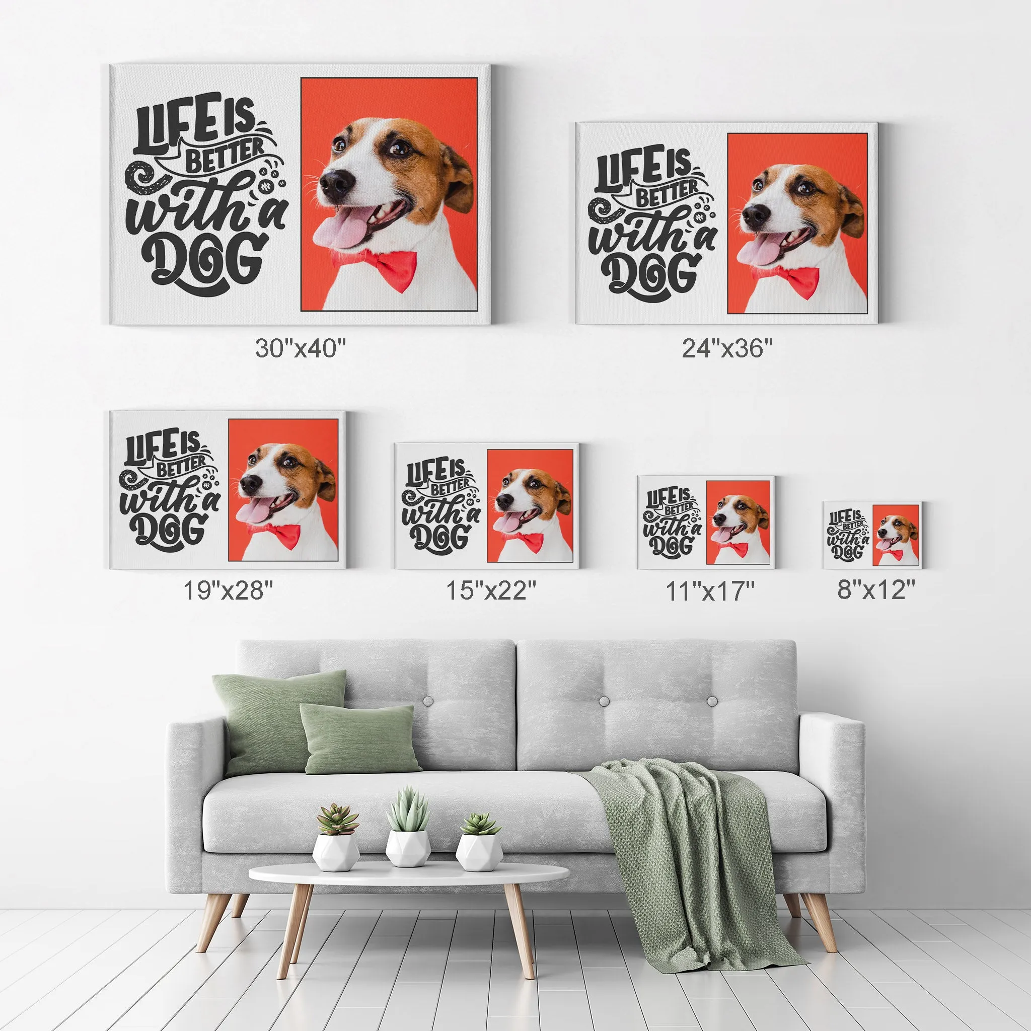 Personalized Gift Wall Art Custom Photo Pet - Life is Better with a Dog