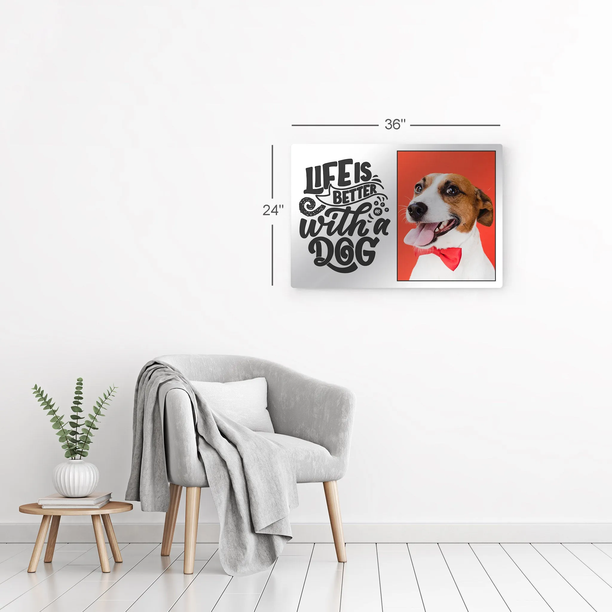 Personalized Gift Wall Art Custom Photo Pet - Life is Better with a Dog