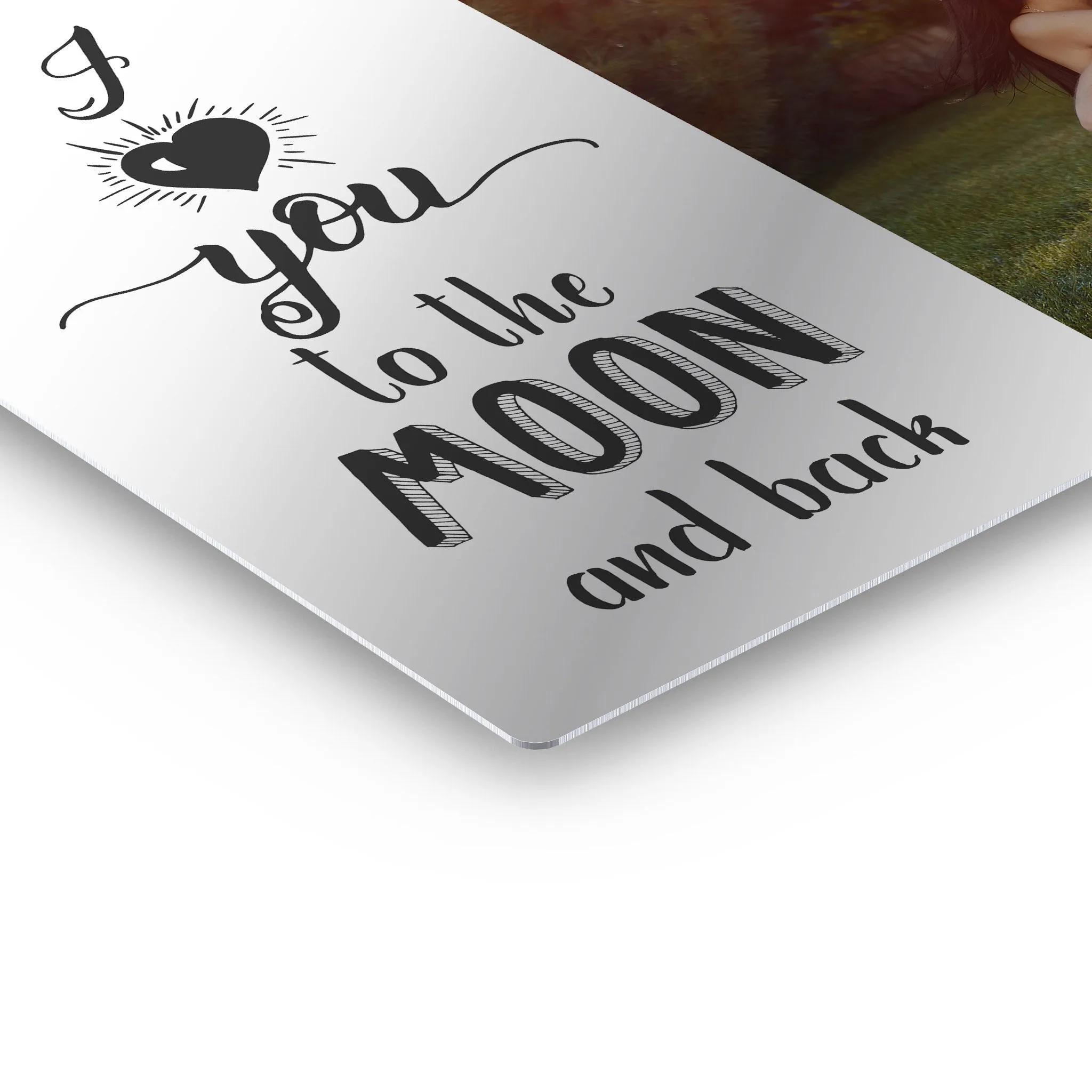 Personalized Gift Wall Art Custom Photo with I Love You to the Moon and Back Quote