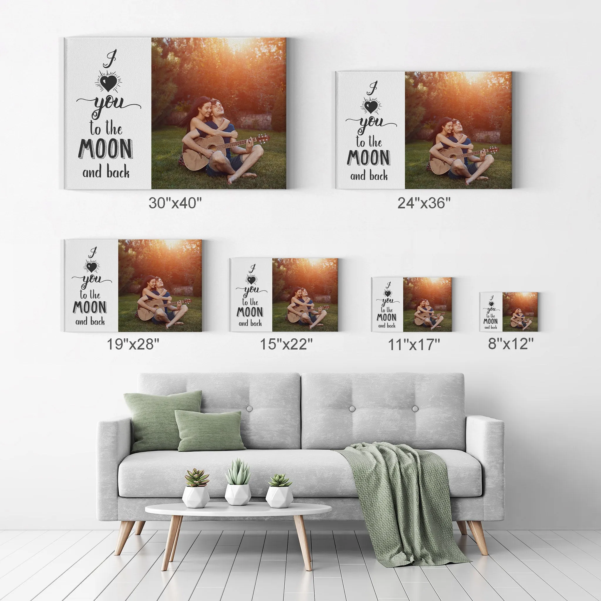 Personalized Gift Wall Art Custom Photo with I Love You to the Moon and Back Quote