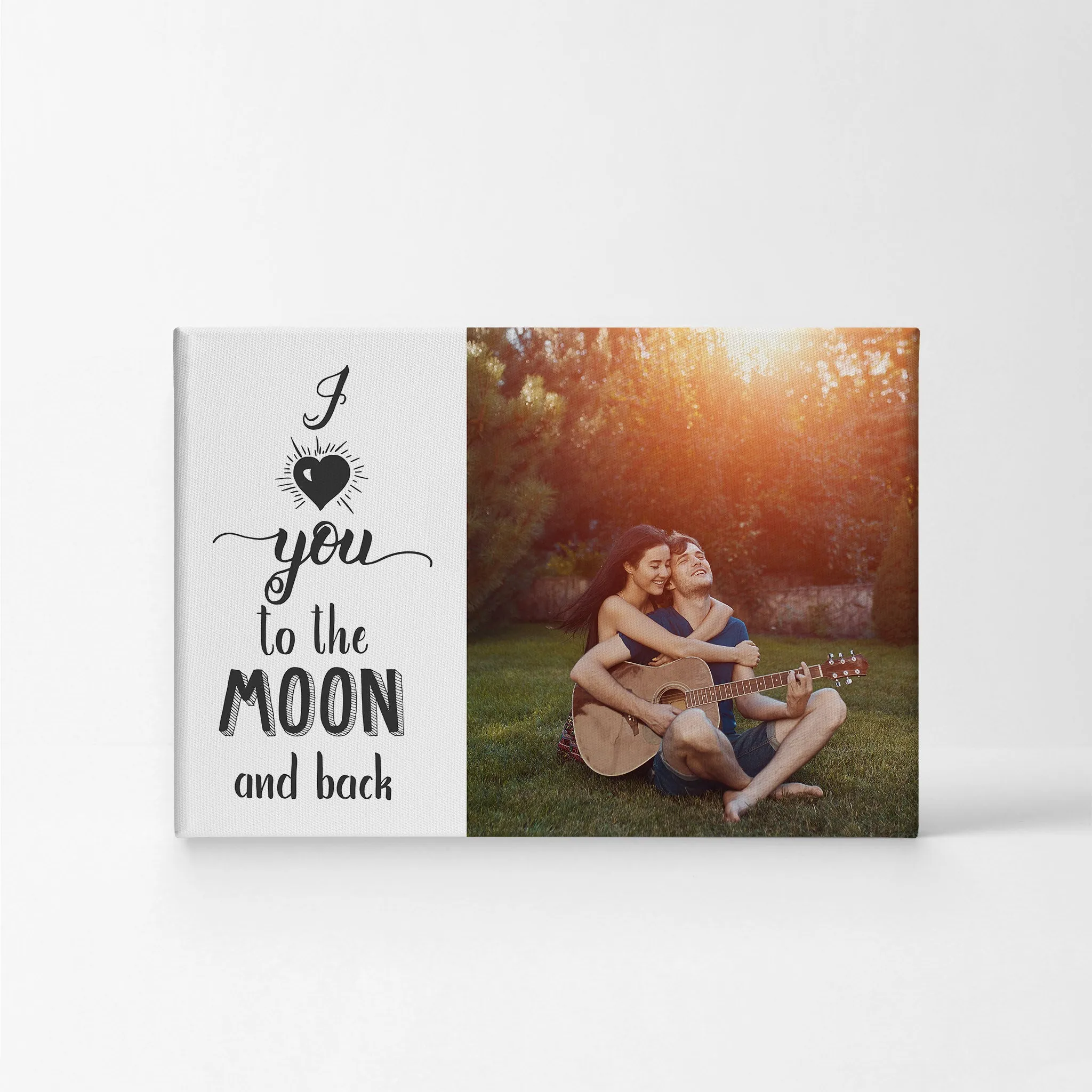 Personalized Gift Wall Art Custom Photo with I Love You to the Moon and Back Quote