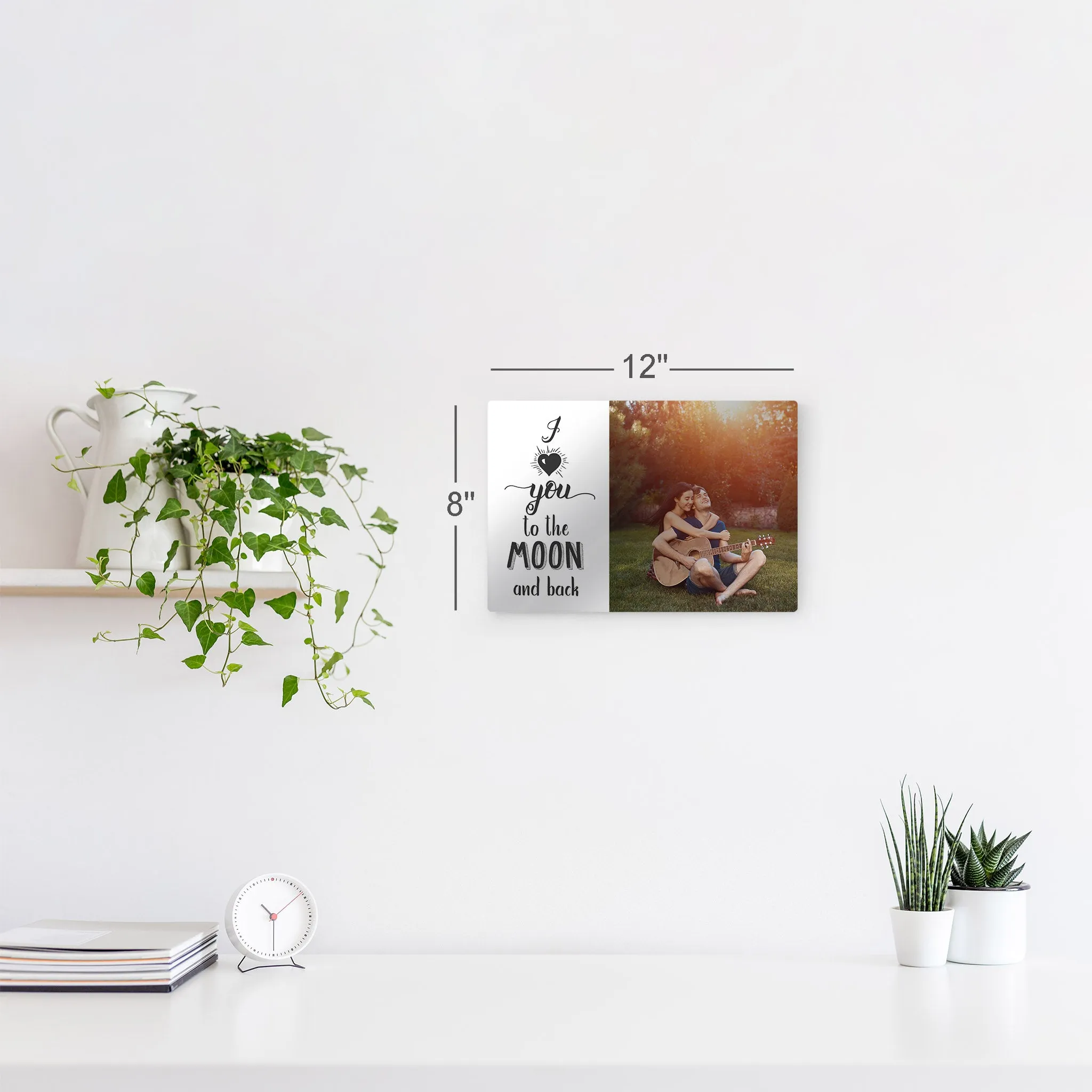 Personalized Gift Wall Art Custom Photo with I Love You to the Moon and Back Quote
