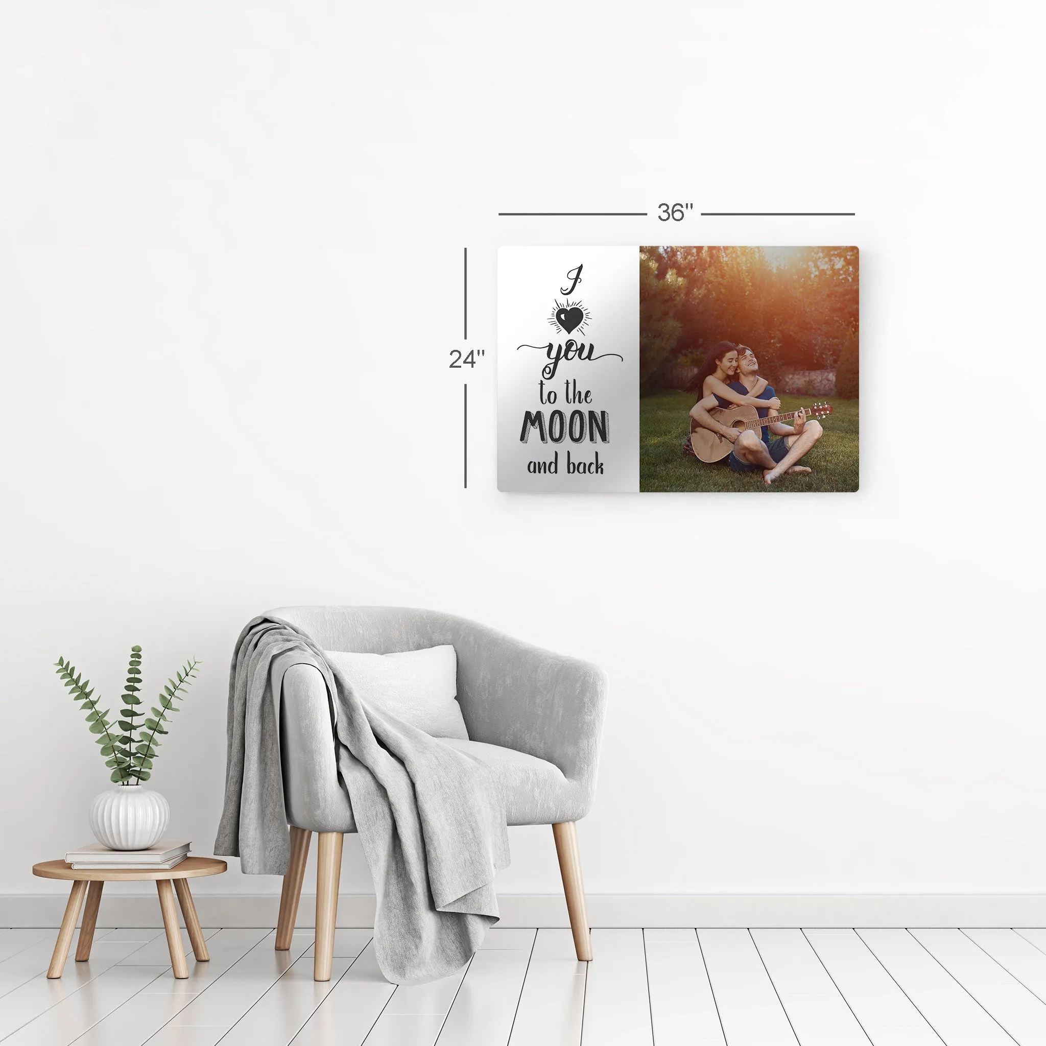 Personalized Gift Wall Art Custom Photo with I Love You to the Moon and Back Quote
