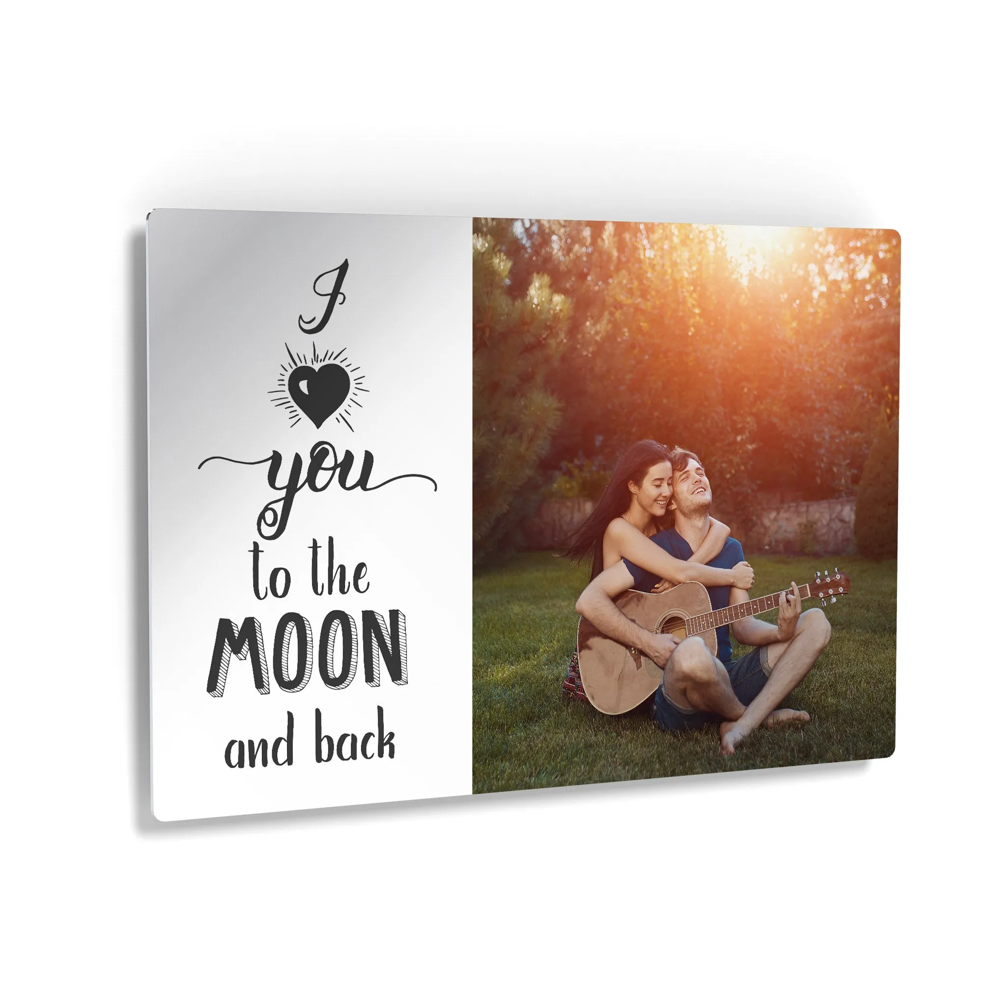 Personalized Gift Wall Art Custom Photo with I Love You to the Moon and Back Quote