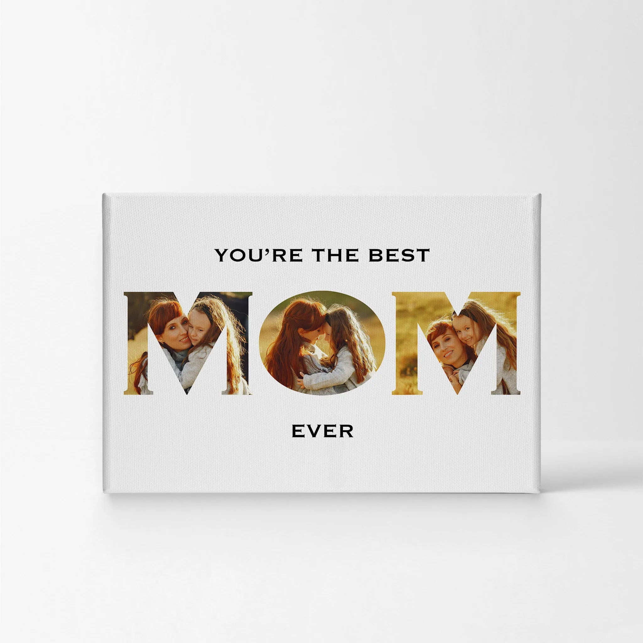 Personalized Mother Gift Wall Art Custom Photo Collage MOM Letter Shape You are the Best Mom Ever