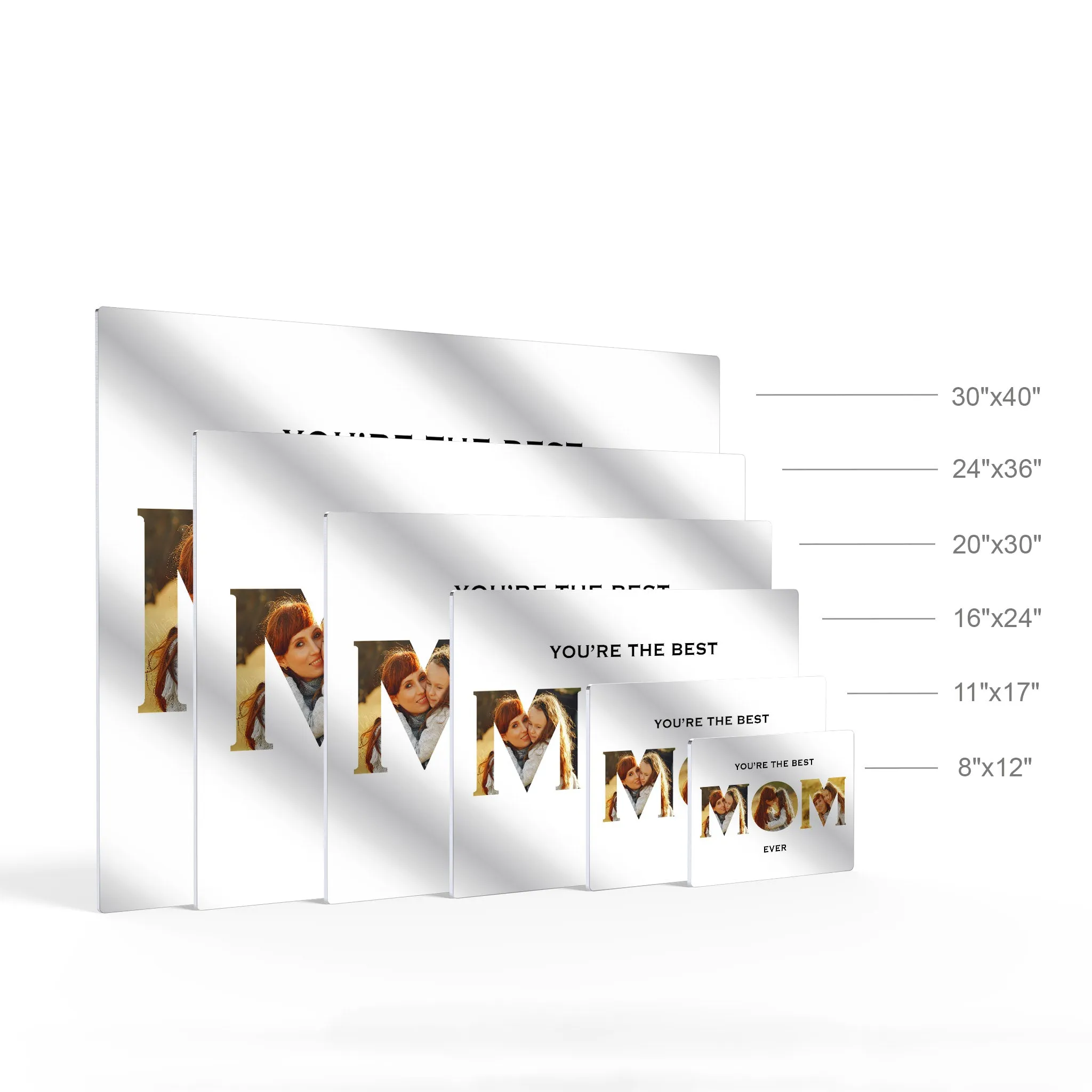 Personalized Mother Gift Wall Art Custom Photo Collage MOM Letter Shape You are the Best Mom Ever
