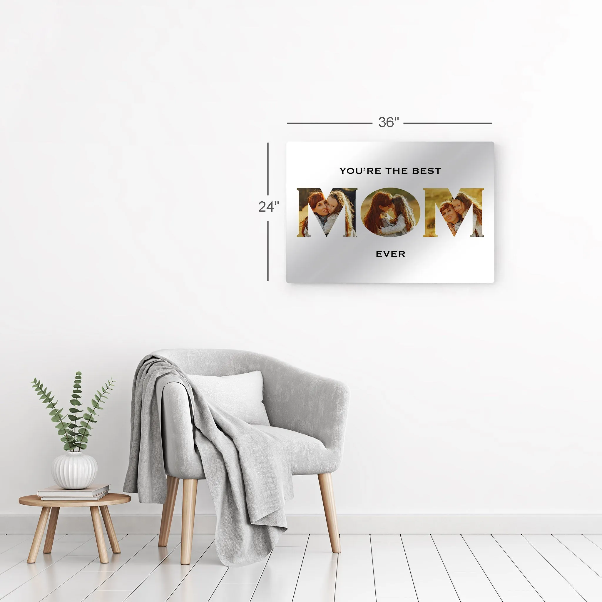Personalized Mother Gift Wall Art Custom Photo Collage MOM Letter Shape You are the Best Mom Ever