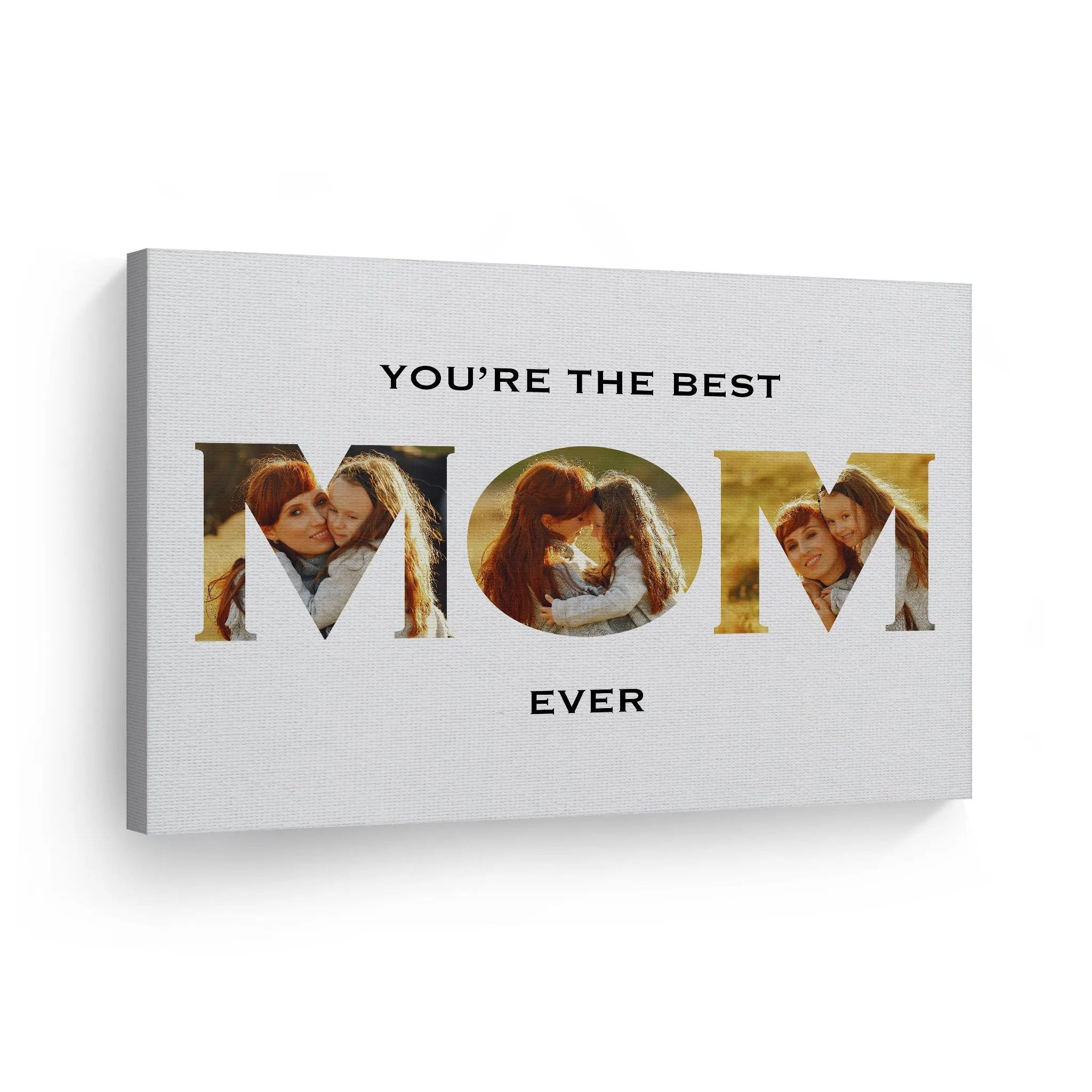 Personalized Mother Gift Wall Art Custom Photo Collage MOM Letter Shape You are the Best Mom Ever