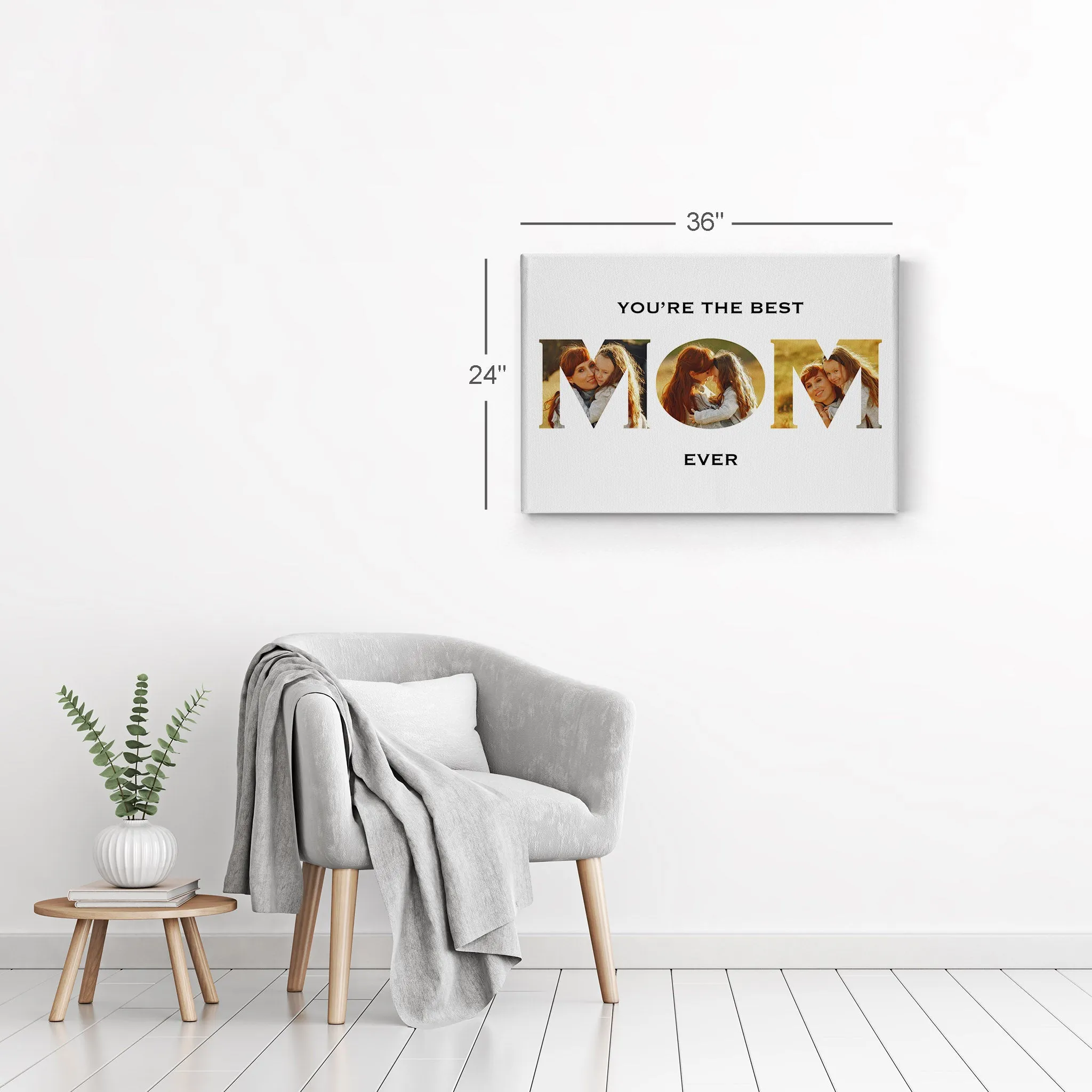 Personalized Mother Gift Wall Art Custom Photo Collage MOM Letter Shape You are the Best Mom Ever